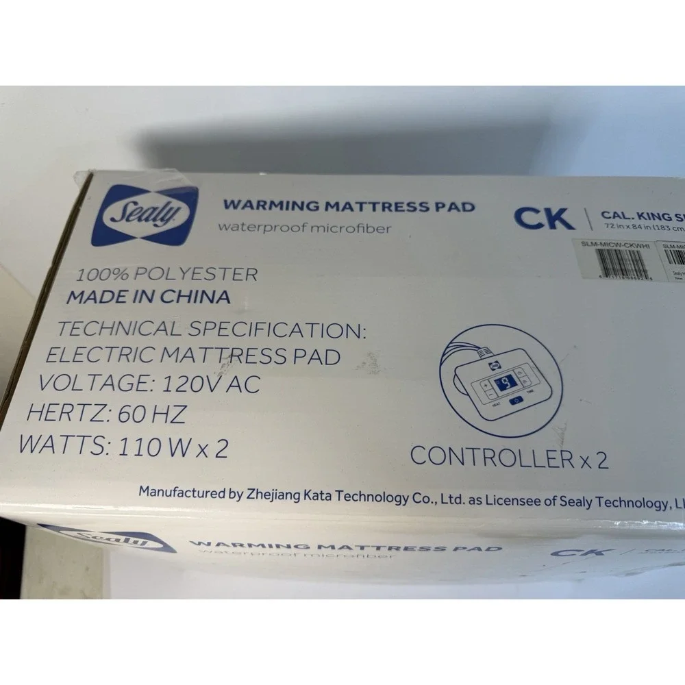 Sealy Warming Mattress Pad California King Size 72 in‎ x 84 Controls Open Box